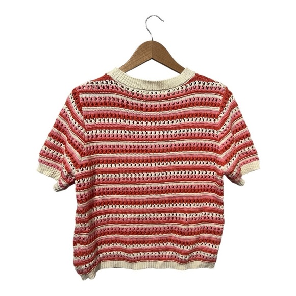 Daphnea Paris Crochet Top M/L Knit Short Sleeves Cottagecore - Picture 3 of 7